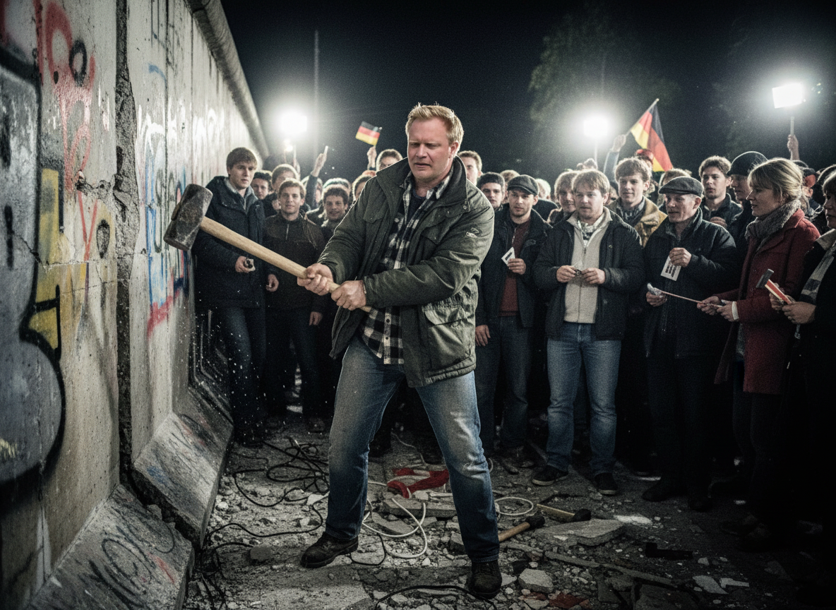 Rune slår ned Berlinmuren